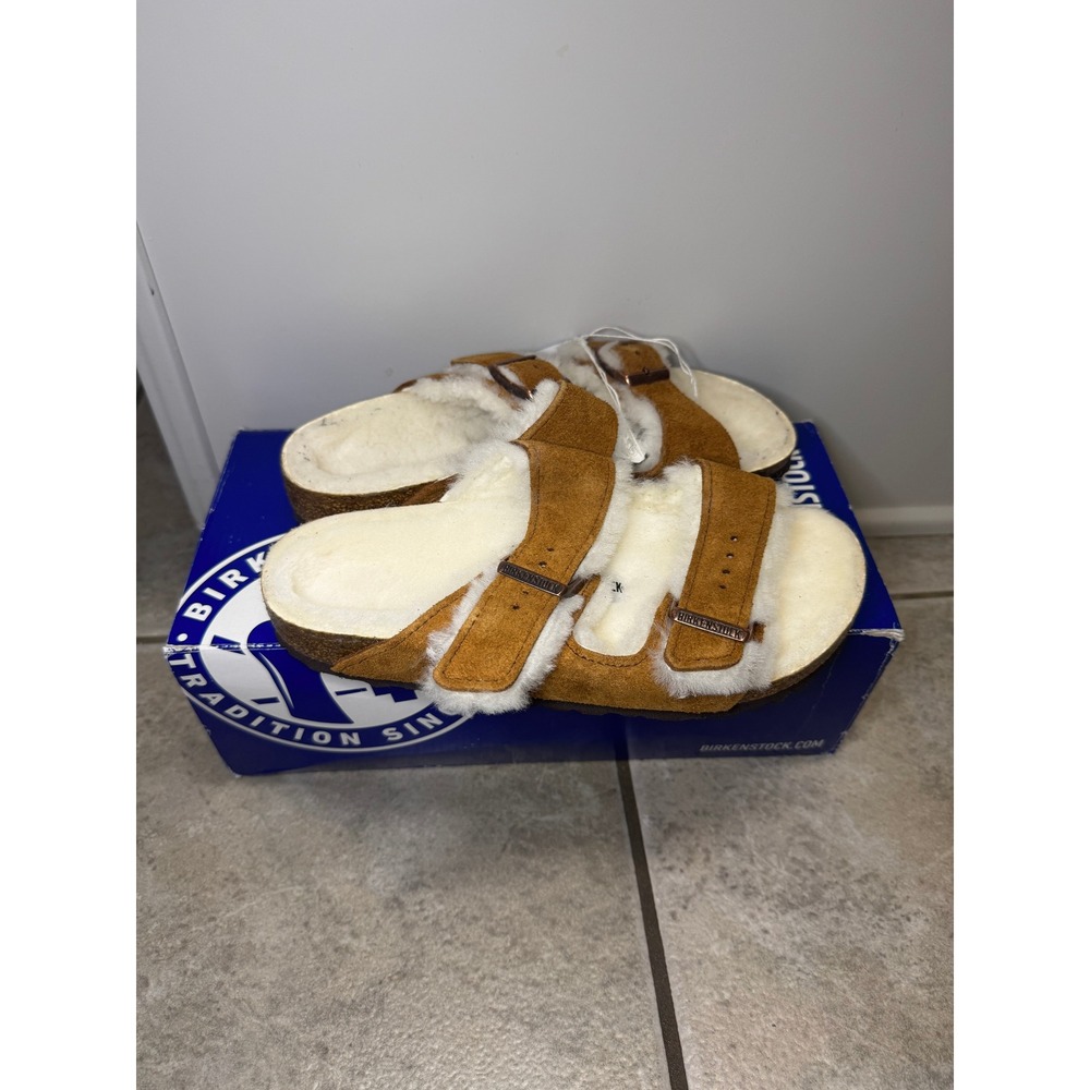 Birkenstock Arizona Shearling Lined Suede Sandals Brown EU 36 US 5 - Picture 5 of 6